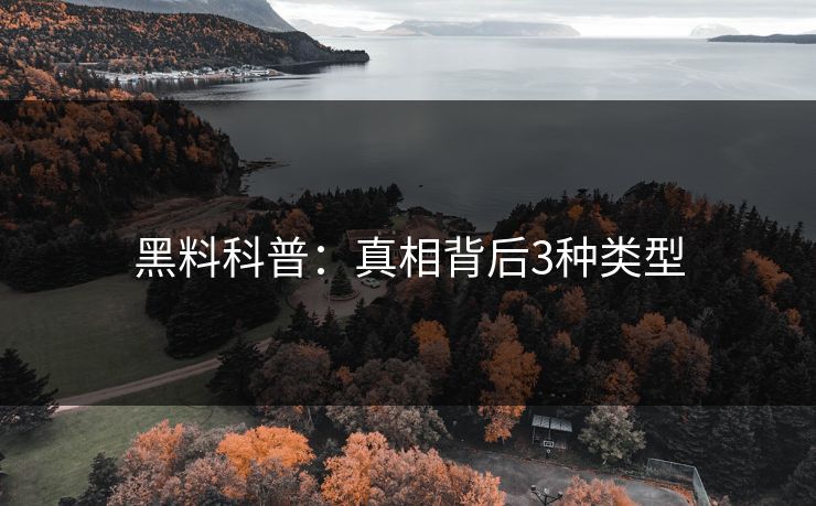黑料科普：真相背后3种类型