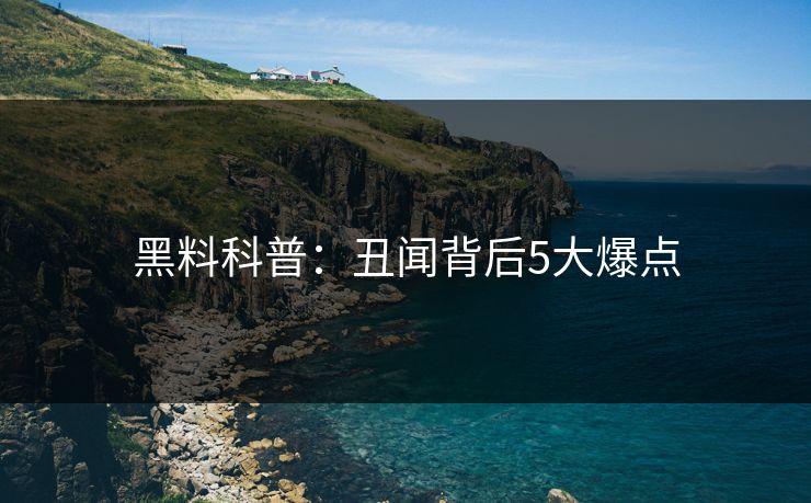 黑料科普：丑闻背后5大爆点