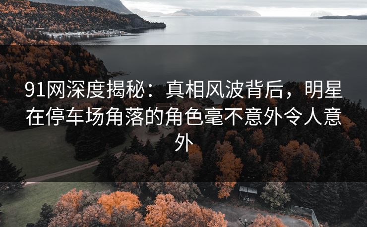 91网深度揭秘：真相风波背后，明星在停车场角落的角色毫不意外令人意外